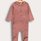 בייביגרו קטיפה עם רקמת מטריה - ורוד