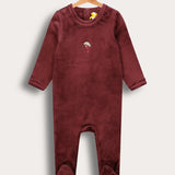 בייביגרו קטיפה עם רקמת מטריה - בורדו