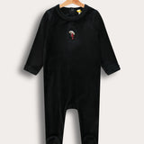 בייביגרו קטיפה עם רקמת מטריה - שחור