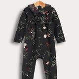 סט בייבי בהדפס בוטני - שחור פרחוני