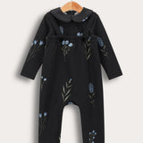 סט בייבי בהדפס בוטני - שחור עלים