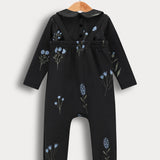 סט בייבי בהדפס בוטני - שחור עלים