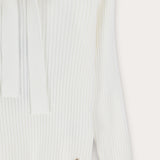 סוודר ריב בשילוב סרט - שמנת