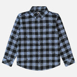 חולצת משבצות מכופתרת - כחול