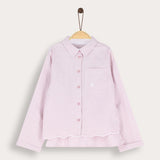 Asymmetrical striped shirt - purple