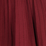 חצאית סריג עם קפלים - בורדו