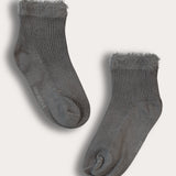 גרבי קרסול בגימור פרוותי - אפור