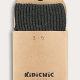 גרביון ריב כותנה - אפור