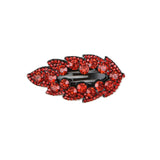 סיכת עלה אבני חן - בורדו