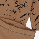 סט בייבי ריב מודפס - חום