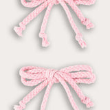 זוג סיכות קלועות מיני - ורוד בהיר