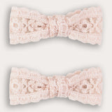 זוג סיכות מיני תחרה - ורוד