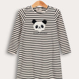 כותנת פסים פנדה - שמנת