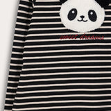 כותנת פסים פנדה - שחור