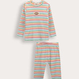 Striped Rivet Pajamas - Orange