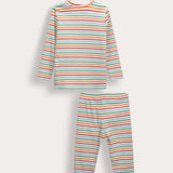 Striped Rivet Pajamas - Orange