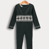 סט סרבל ובגד גוף - ירוק