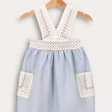 Retro Crochet Sarong - Blue
