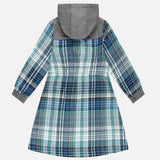 שמלת משבצות עם קפוצ'ון - מנטה