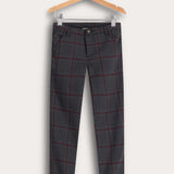 מכנסי משבצות ארוכים - אפור