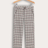 מכנסי משבצות ארוכים - אבן