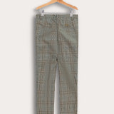 מכנסי משבצות ארוכים - אפור