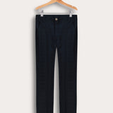 מכנסי משבצות ארוכים - נייבי