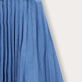 Denim Fleece Midi Skirt - Blue