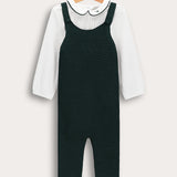 סט בגד גוף וסרבל - ירוק