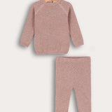 סט בייבי סריג - ורוד