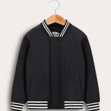 ז'קט בומבר סיומת ריב - שחור