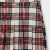 חצאית קפלים מדוגמת - ירוק