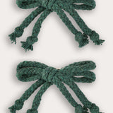 זוג סיכות קלועות מיני - ירוק