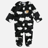 Babygro Fleece with Ticking - Black