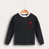 חולצת קולור בלוק - שחור