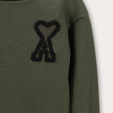 חולצת קולור בלוק - זית