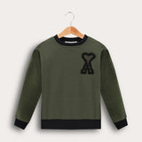 חולצת קולור בלוק - זית