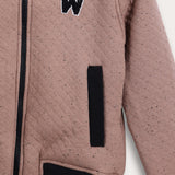 ז'קט קווילט עם כיסים - בז'