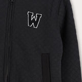 ז'קט קווילט עם כיסים - שחור