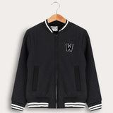 ז'קט קווילט עם כיסים - שחור