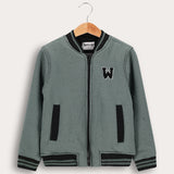 ז'קט קווילט עם כיסים - זית