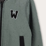 ז'קט קווילט עם כיסים - זית