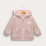 קפוצ'ון פליס עם רוכסן - ורוד