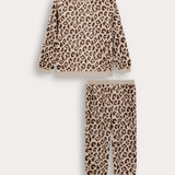 פיג'מת פליס פרוותי - בז'