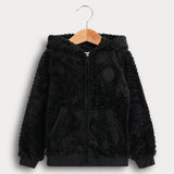 קפוצ'ון פליס עם כיסים - שחור