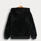 קפוצ'ון פליס עם כיסים - שחור