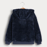 קפוצ'ון פליס עם כיסים - נייבי