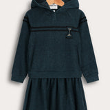 שמלת קפוצ'ון שעון חול - ירוק