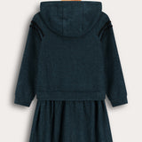 שמלת קפוצ'ון שעון חול - ירוק