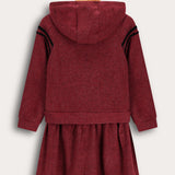 שמלת קפוצ'ון שעון חול - בורדו